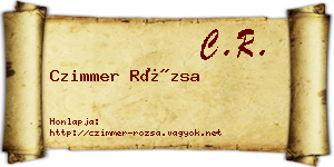 Czimmer Rózsa névjegykártya