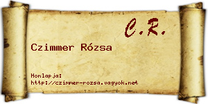 Czimmer Rózsa névjegykártya